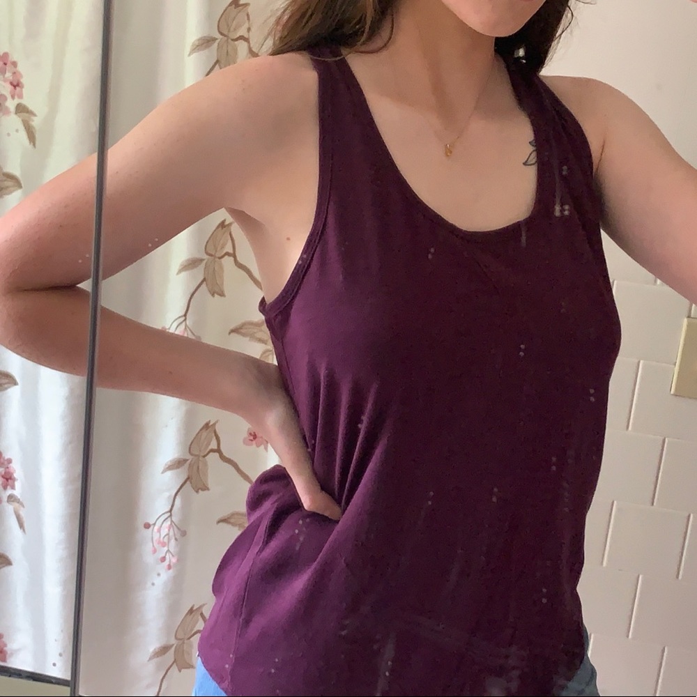 Maroon Razor Back Tank - Picture 2 of 5